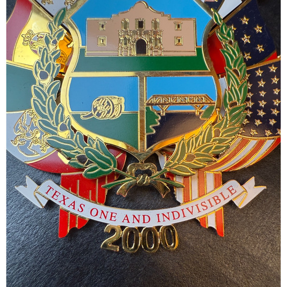 2000 Texas Capitol Ornament Reverse Of State Remember the Alamo Christmas - Picture 3 of 6